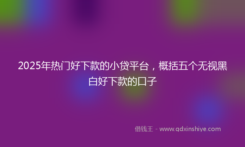 2025年热门好下款的小贷平台，概括五个无视黑白好下款的口子