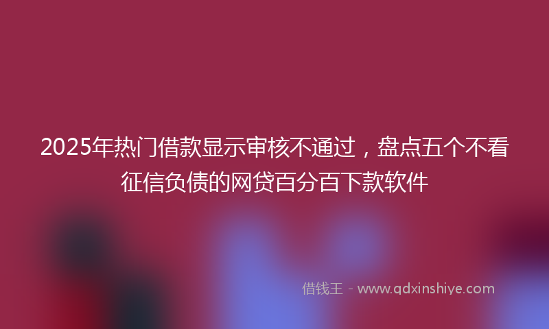 2025年热门借款显示审核不通过，盘点五个不看征信负债的网贷百分百下款软件