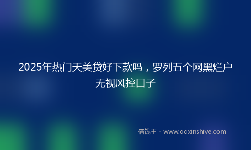 2025年热门天美贷好下款吗，罗列五个网黑烂户无视风控口子