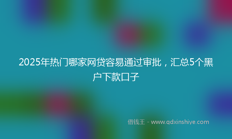 2025年热门哪家网贷容易通过审批，汇总5个黑户下款口子
