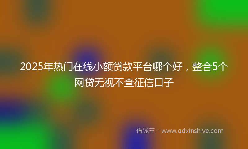 2025年热门在线小额贷款平台哪个好，整合5个网贷无视不查征信口子