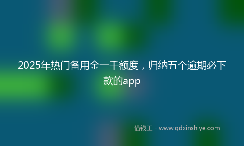 2025年热门备用金一千额度，归纳五个逾期必下款的app