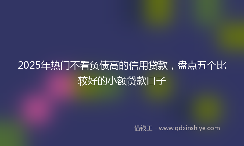 2025年热门不看负债高的信用贷款，盘点五个比较好的小额贷款口子