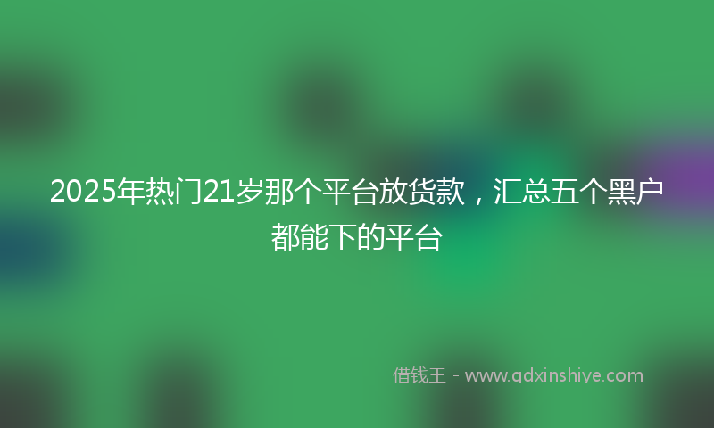 2025年热门21岁那个平台放货款，汇总五个黑户都能下的平台