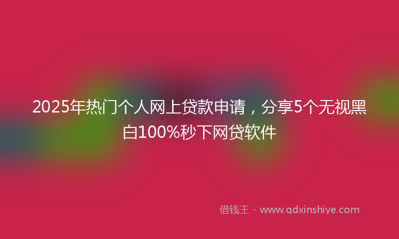 2025年热门个人网上贷款申请，分享5个无视黑白100%秒下网贷软件
