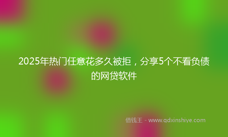 2025年热门任意花多久被拒，分享5个不看负债的网贷软件