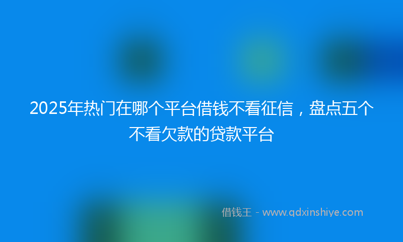 2025年热门在哪个平台借钱不看征信，盘点五个不看欠款的贷款平台