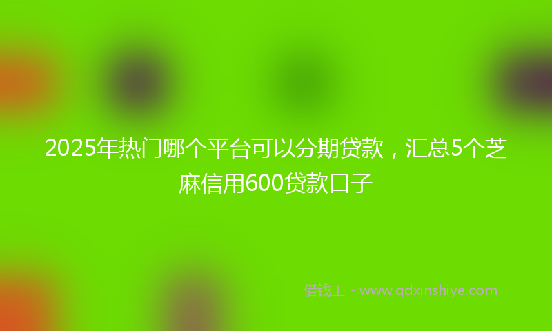 2025年热门哪个平台可以分期贷款，汇总5个芝麻信用600贷款口子