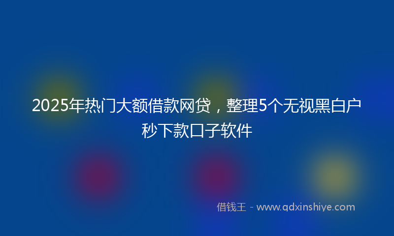 2025年热门大额借款网贷，整理5个无视黑白户秒下款口子软件