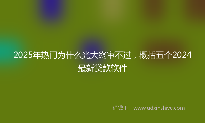 2025年热门为什么光大终审不过，概括五个2024最新贷款软件