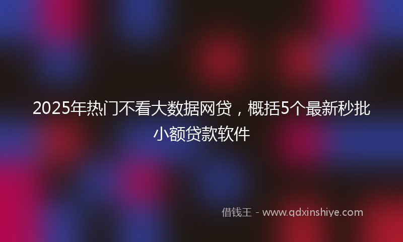 2025年热门不看大数据网贷，概括5个最新秒批小额贷款软件