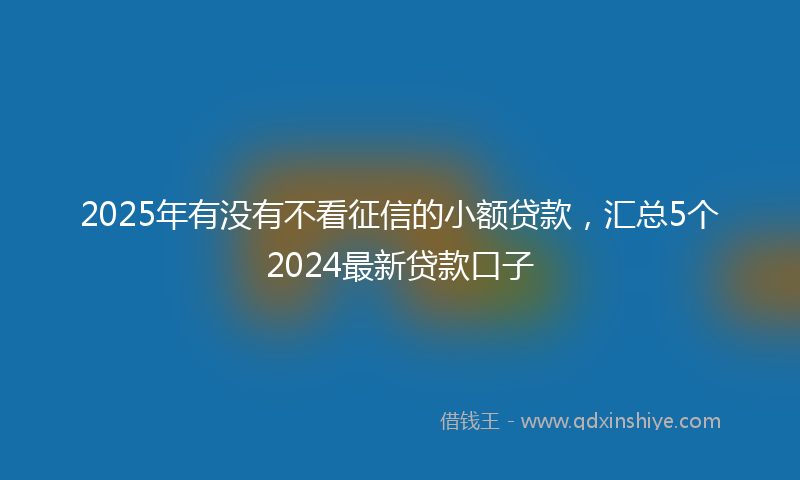 2025年有没有不看征信的小额贷款，汇总5个2024最新贷款口子