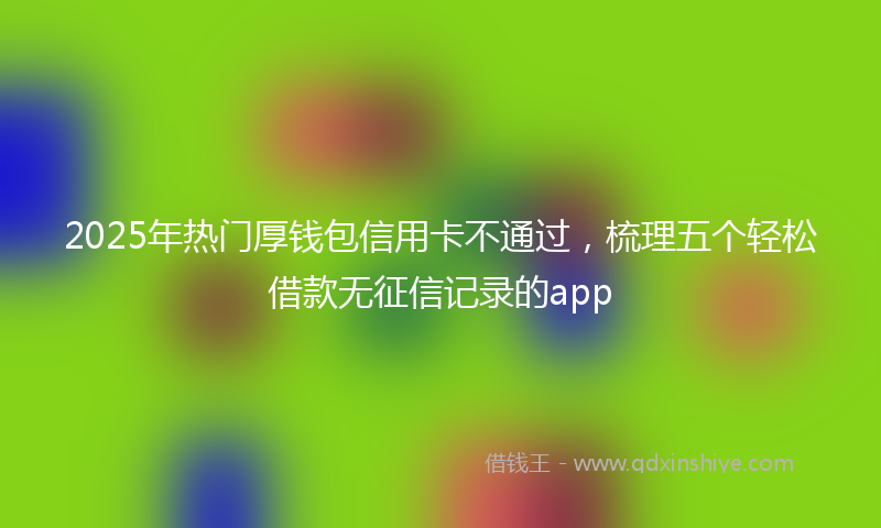 2025年热门厚钱包信用卡不通过，梳理五个轻松借款无征信记录的app