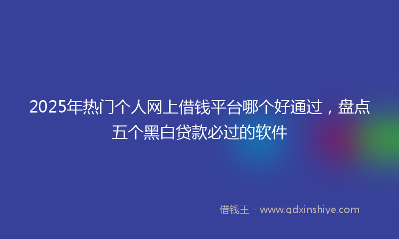 2025年热门个人网上借钱平台哪个好通过，盘点五个黑白贷款必过的软件