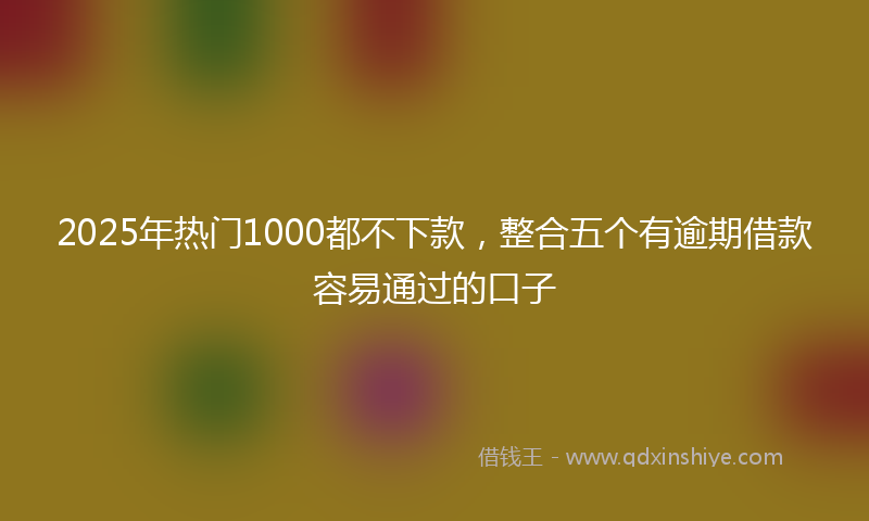 2025年热门1000都不下款，整合五个有逾期借款容易通过的口子