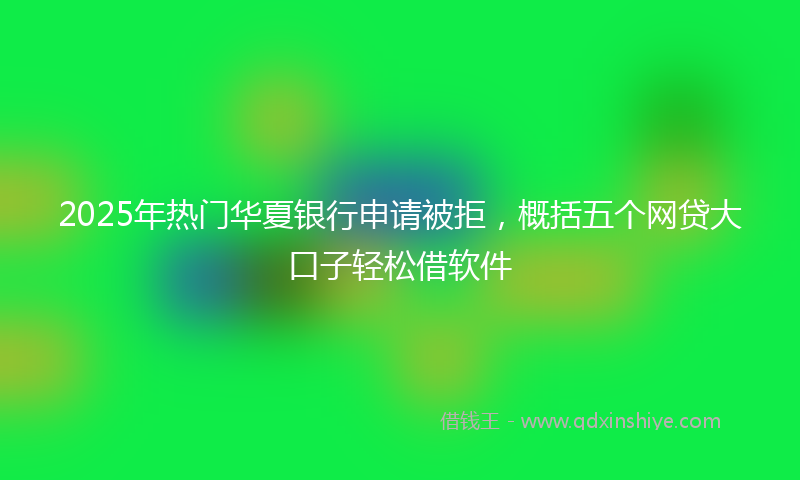 2025年热门华夏银行申请被拒，概括五个网贷大口子轻松借软件
