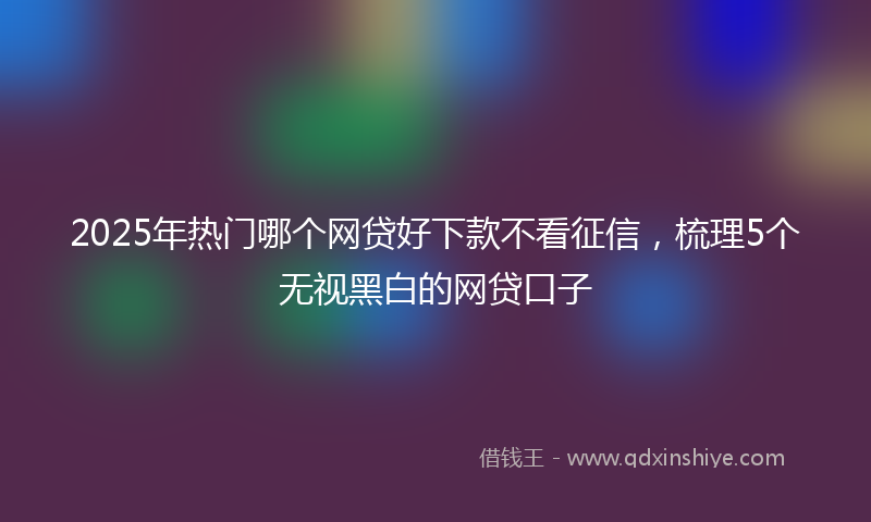 2025年热门哪个网贷好下款不看征信，梳理5个无视黑白的网贷口子