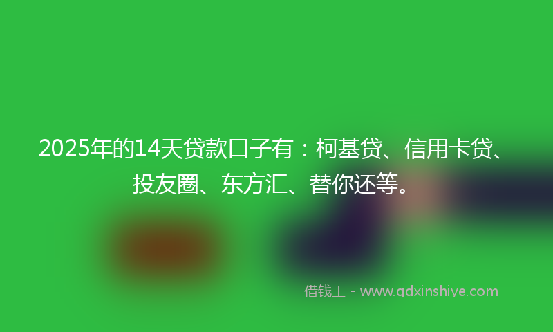2025年的14天贷款口子有：柯基贷、信用卡贷、投友圈、东方汇、替你还等。