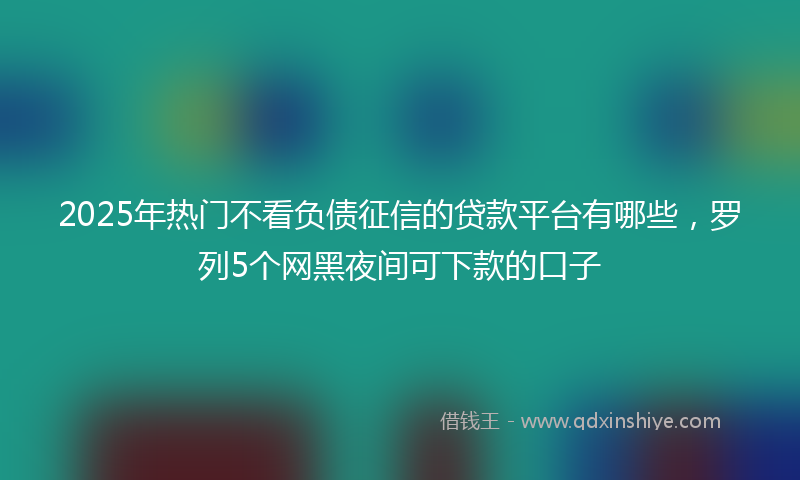 2025年热门不看负债征信的贷款平台有哪些，罗列5个网黑夜间可下款的口子
