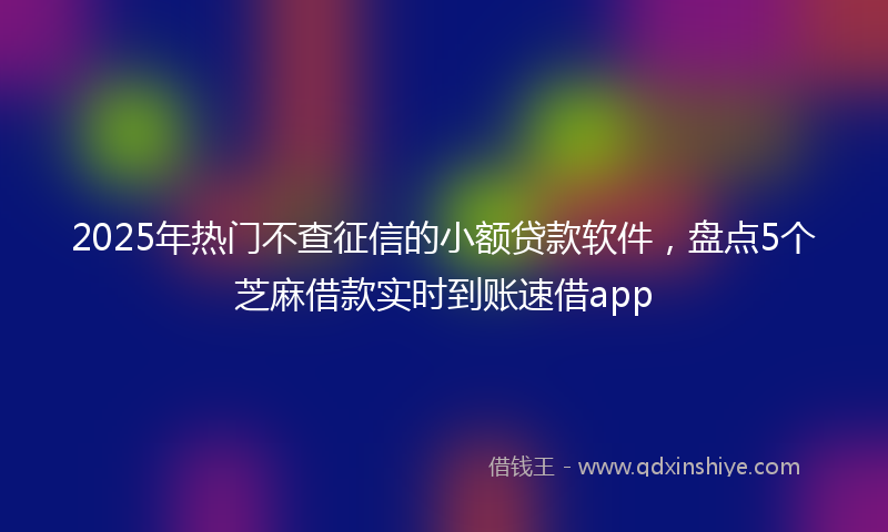 2025年热门不查征信的小额贷款软件，盘点5个芝麻借款实时到账速借app