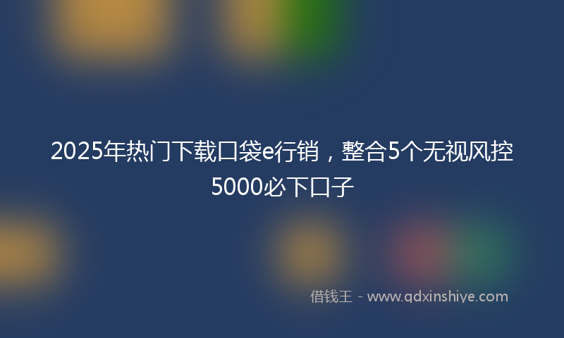 2025年热门下载口袋e行销，整合5个无视风控5000必下口子