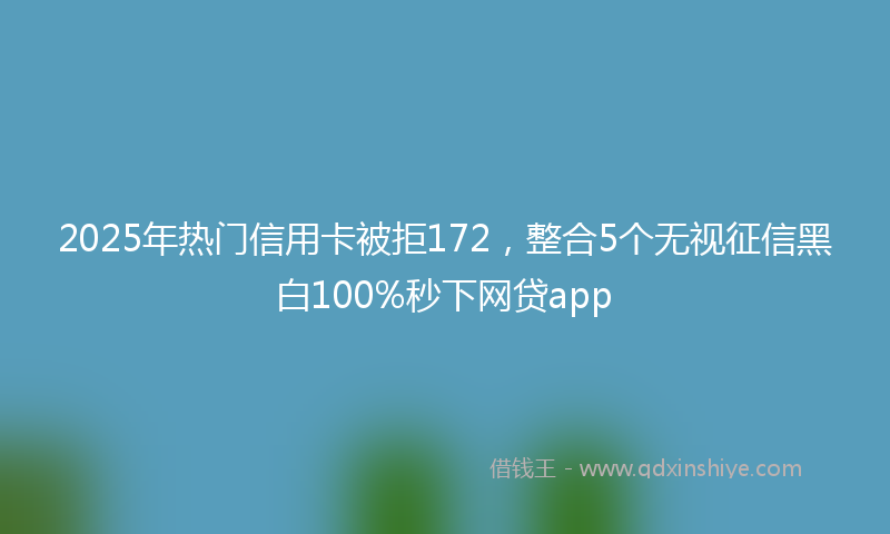 2025年热门信用卡被拒172，整合5个无视征信黑白100%秒下网贷app