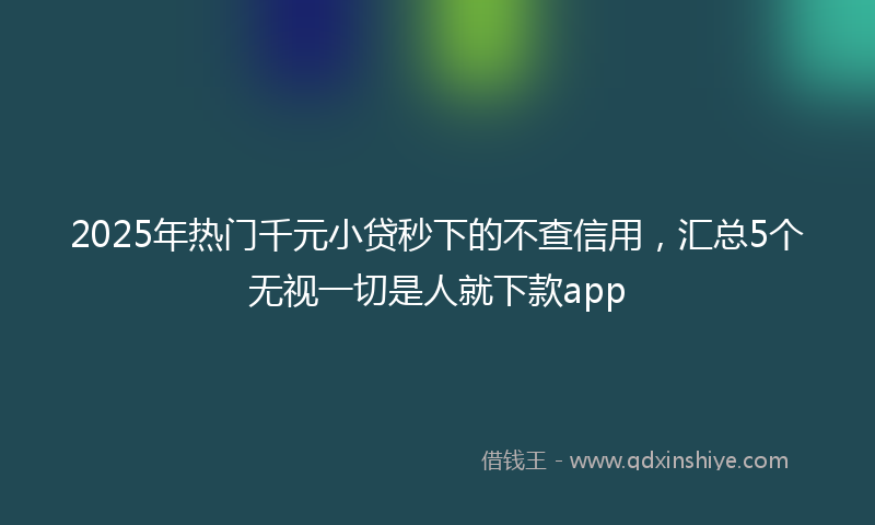 2025年热门千元小贷秒下的不查信用，汇总5个无视一切是人就下款app