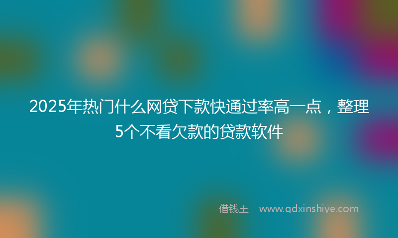 2025年热门什么网贷下款快通过率高一点，整理5个不看欠款的贷款软件