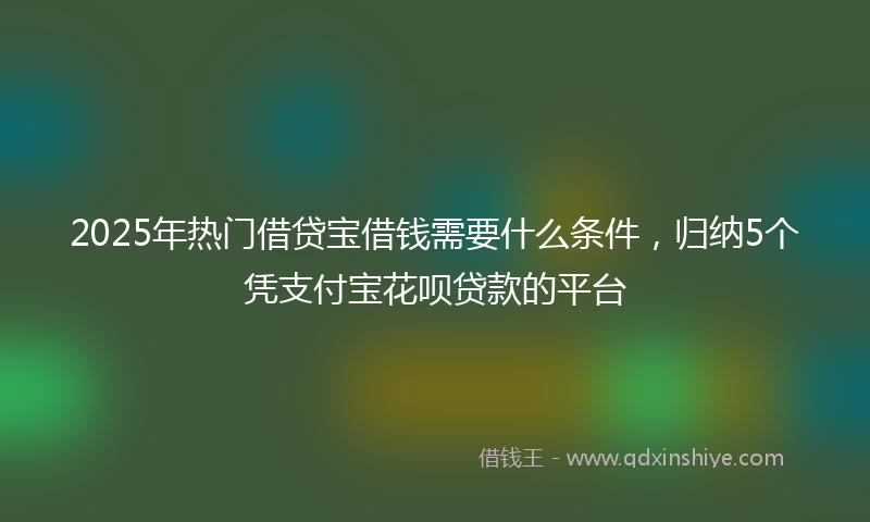2025年热门借贷宝借钱需要什么条件，归纳5个凭支付宝花呗贷款的平台
