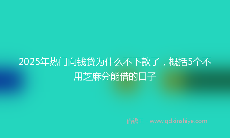 2025年热门向钱贷为什么不下款了，概括5个不用芝麻分能借的口子