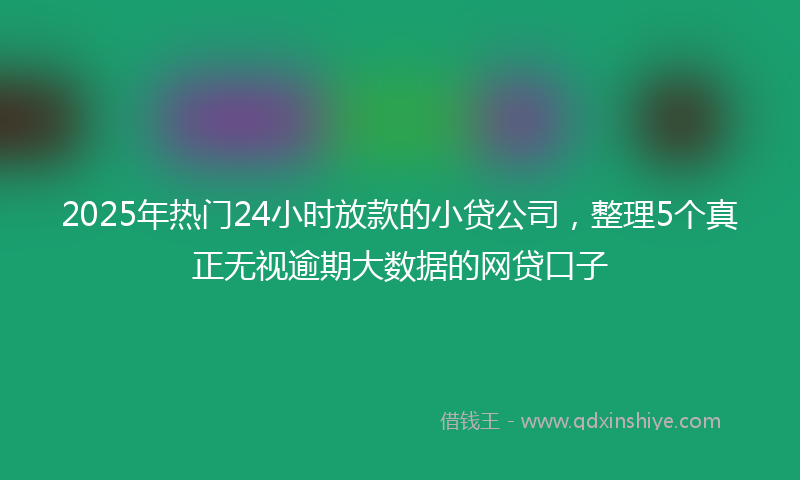 2025年热门24小时放款的小贷公司，整理5个真正无视逾期大数据的网贷口子