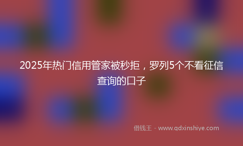 2025年热门信用管家被秒拒,罗列5个不看征信查询的口子