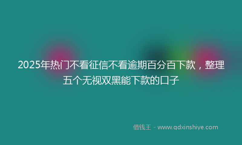 2025年热门不看征信不看逾期百分百下款，整理五个无视双黑能下款的口子