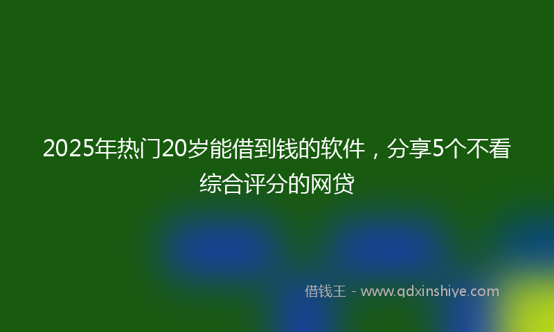 2025年热门20岁能借到钱的软件，分享5个不看综合评分的网贷