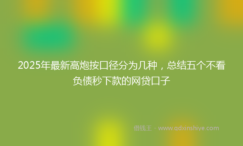 2025年最新高炮按口径分为几种，总结五个不看负债秒下款的网贷口子