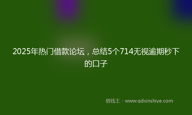2025年热门借款论坛，总结5个714无视逾期秒下的口子