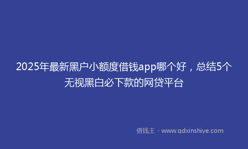 2025年最新黑户小额度借钱app哪个好，总结5个无视黑白必下款的网贷平台