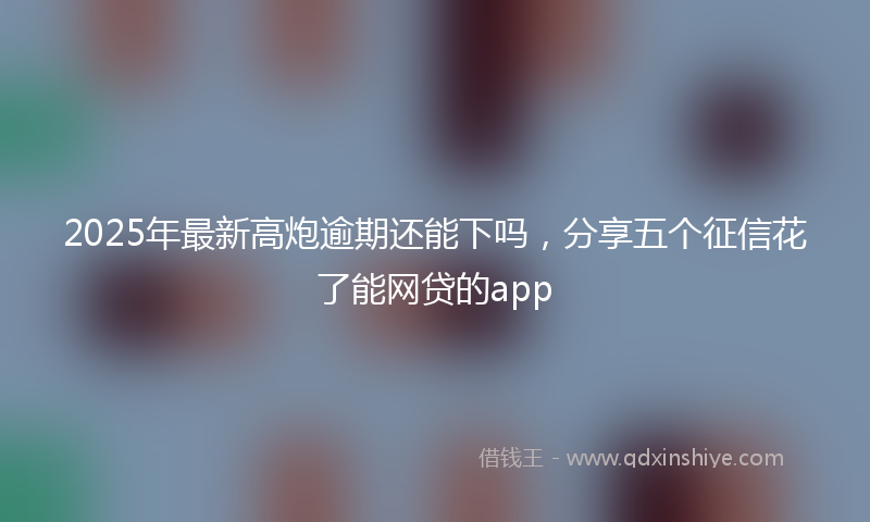 2025年最新高炮逾期还能下吗，分享五个征信花了能网贷的app