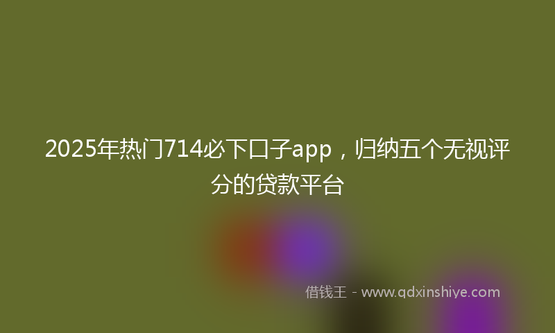 2025年热门714必下口子app，归纳五个无视评分的贷款平台