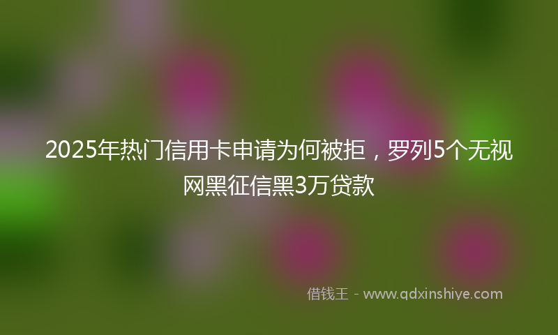 2025年热门信用卡申请为何被拒，罗列5个无视网黑征信黑3万贷款