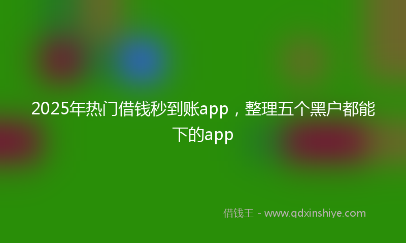 2025年热门借钱秒到账app，整理五个黑户都能下的app