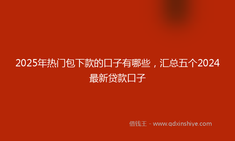 2025年热门包下款的口子有哪些，汇总五个2024最新贷款口子