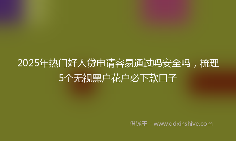 2025年热门好人贷申请容易通过吗安全吗，梳理5个无视黑户花户必下款口子
