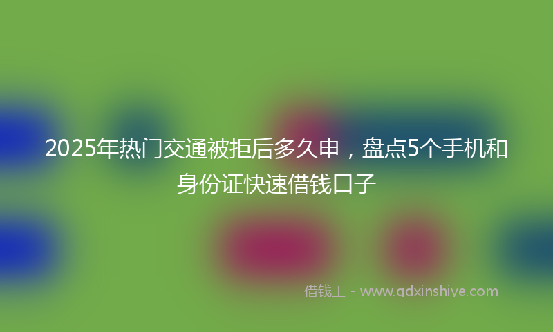 2025年热门交通被拒后多久申，盘点5个手机和身份证快速借钱口子