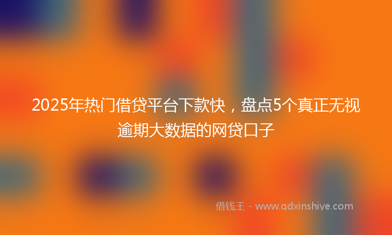 2025年热门借贷平台下款快，盘点5个真正无视逾期大数据的网贷口子