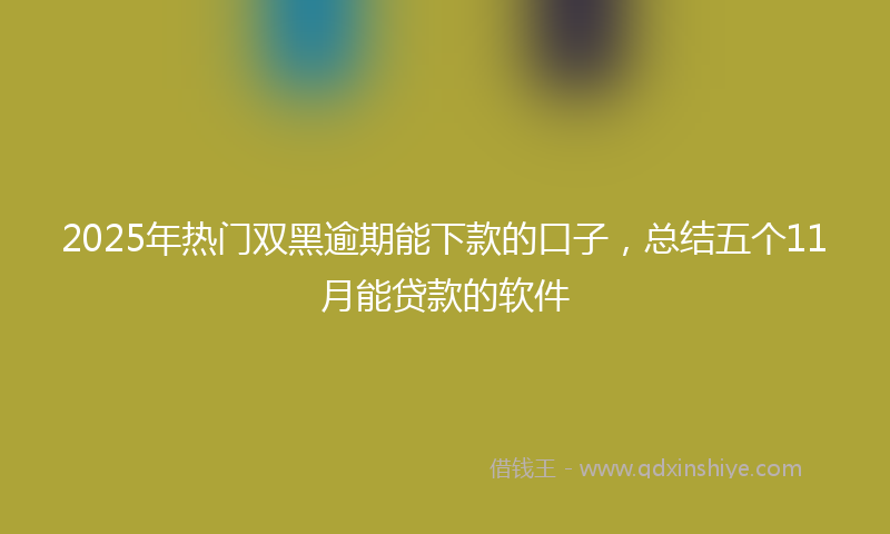 2025年热门双黑逾期能下款的口子，总结五个11月能贷款的软件
