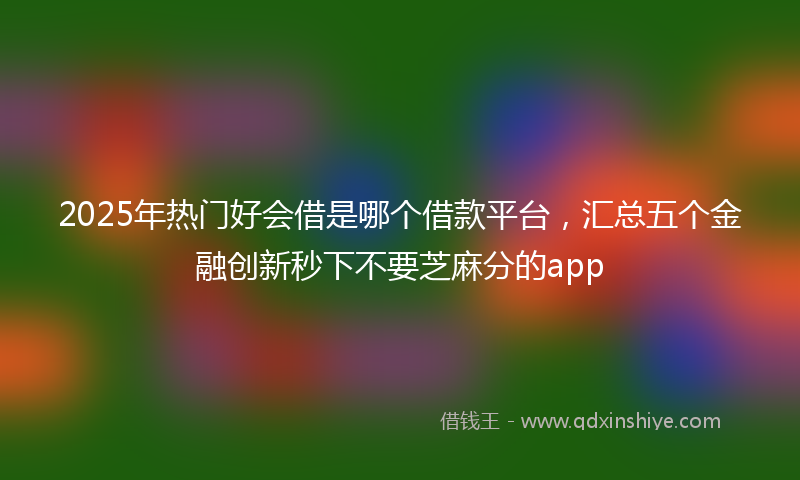 2025年热门好会借是哪个借款平台，汇总五个金融创新秒下不要芝麻分的app