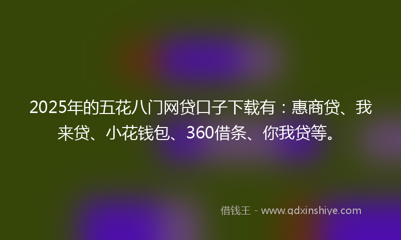 2025年的五花八门网贷口子下载有：惠商贷、我来贷、小花钱包、360借条、你我贷等。