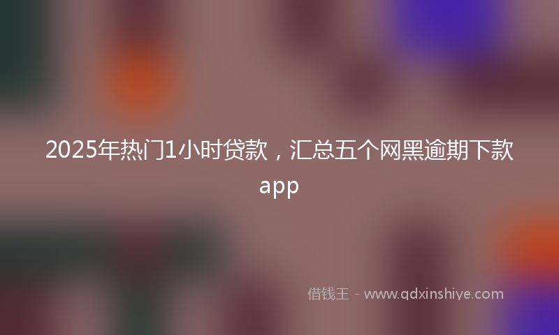2025年热门1小时贷款，汇总五个网黑逾期下款app