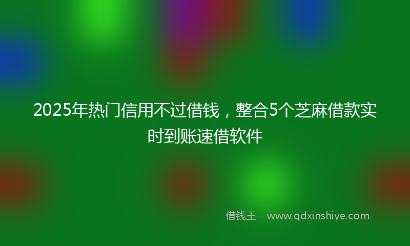 2025年热门信用不过借钱，整合5个芝麻借款实时到账速借软件